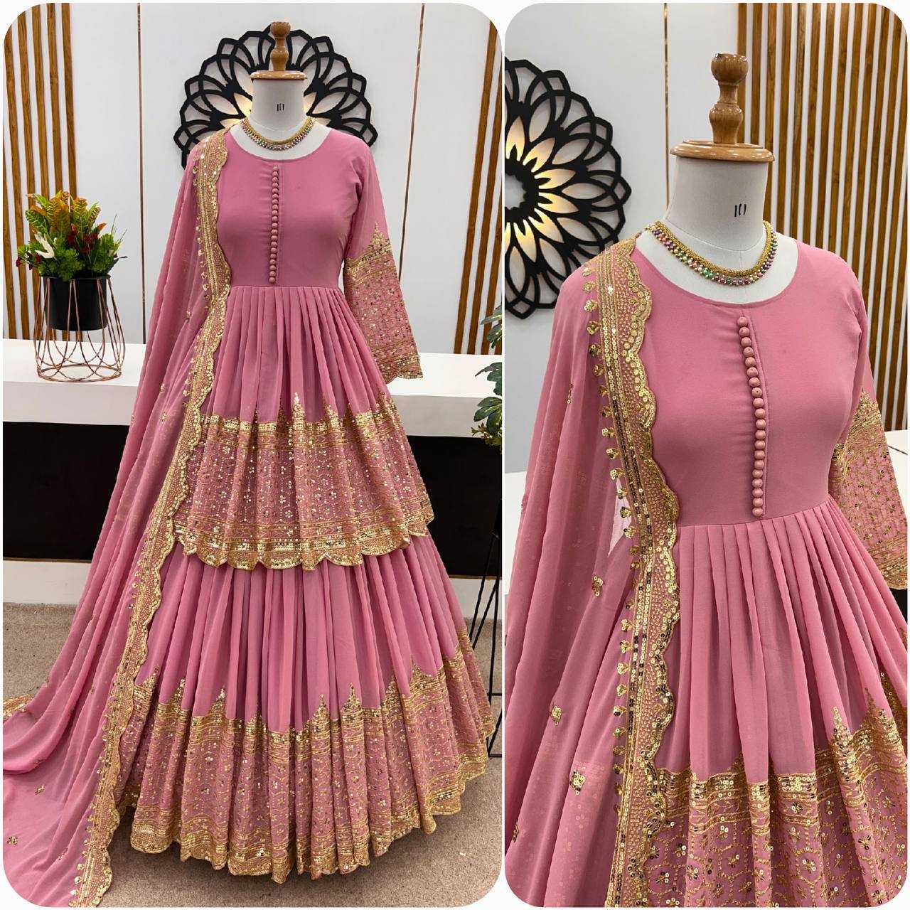 Georgette Embroidered Lehengas Wedding Collections
