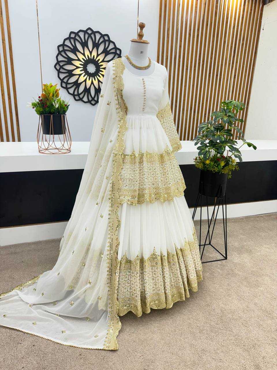 Georgette Embroidered Lehengas Wedding Collections