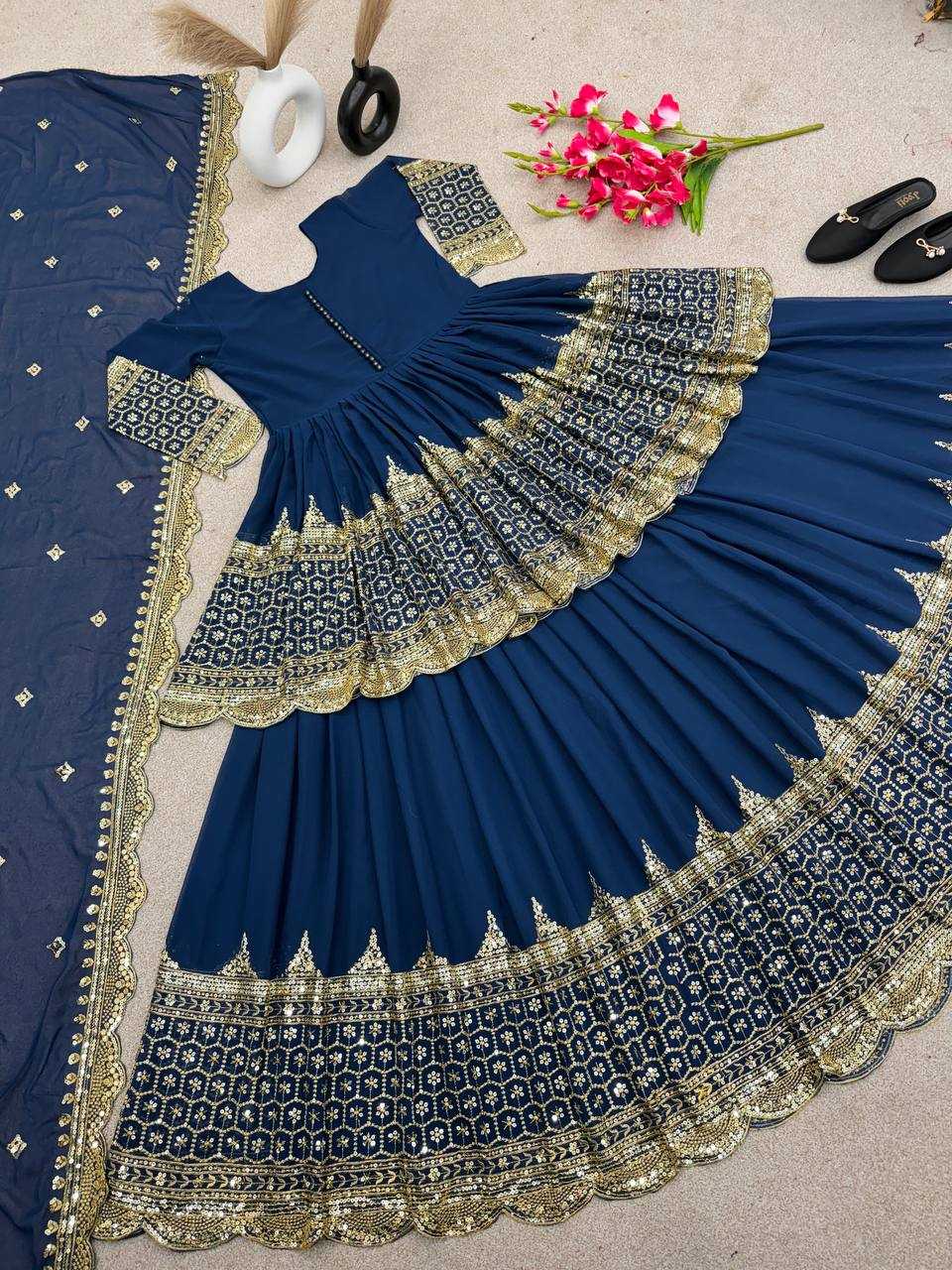 Georgette Embroidered Lehengas Wedding Collections