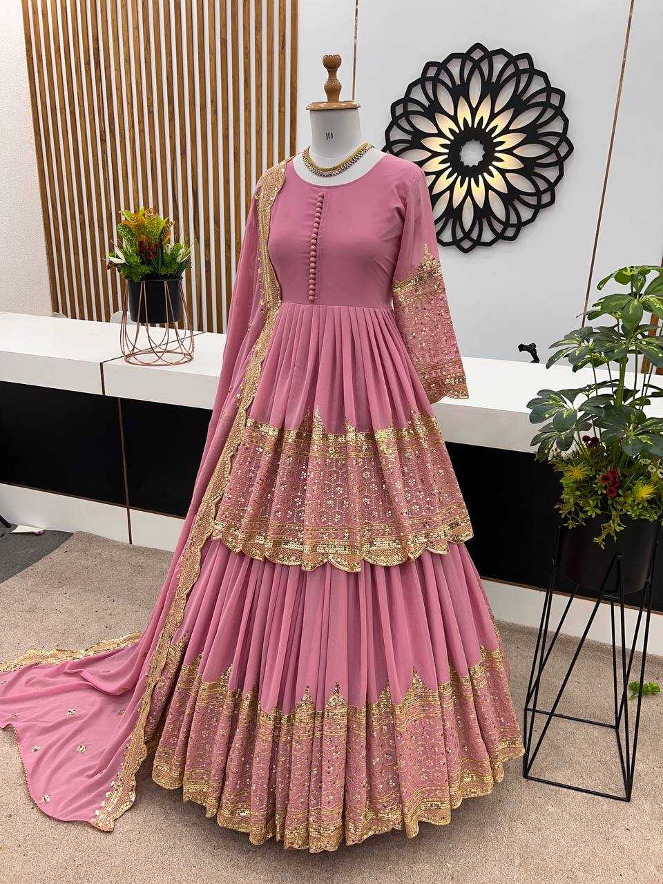 Georgette Embroidered Lehengas Wedding Collections