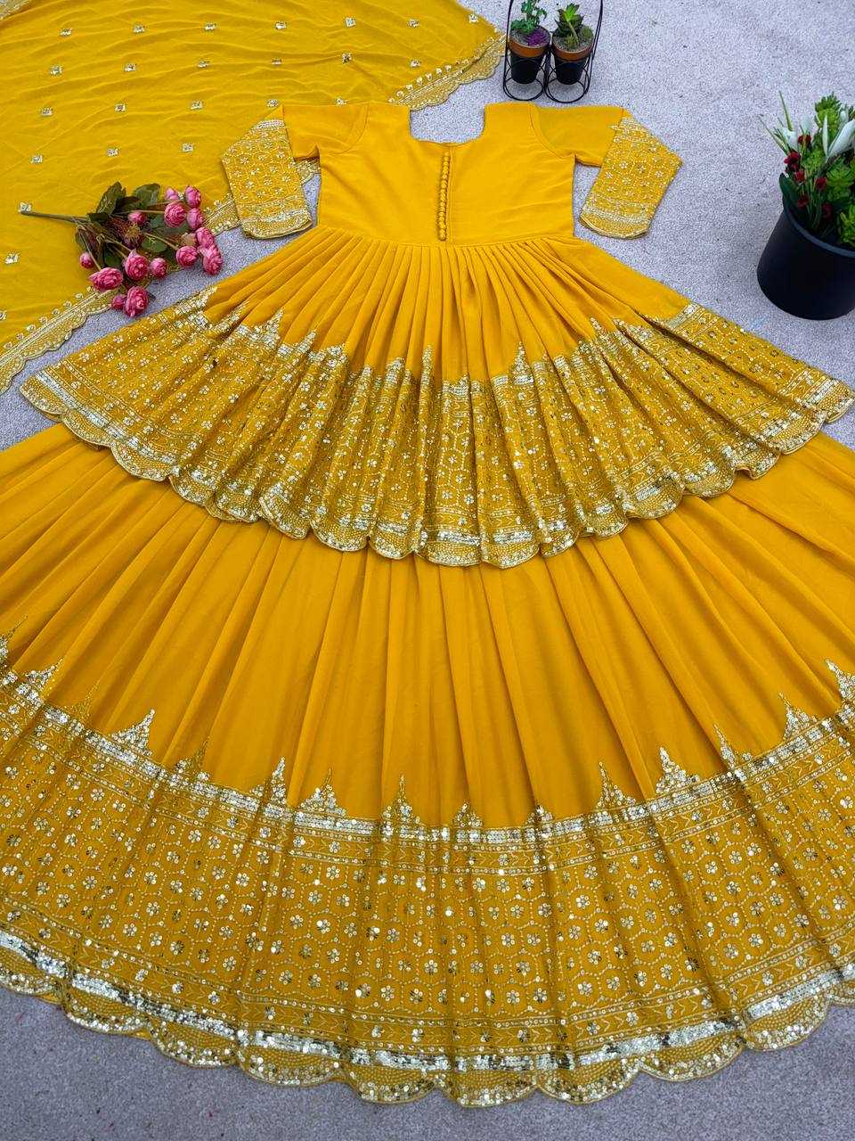 Georgette Embroidered Lehengas Wedding Collections