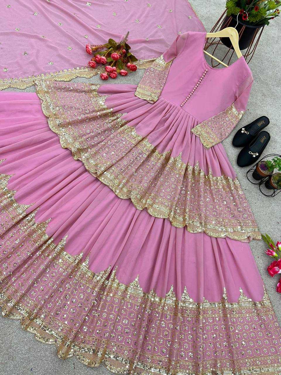 Georgette Embroidered Lehengas Wedding Collections