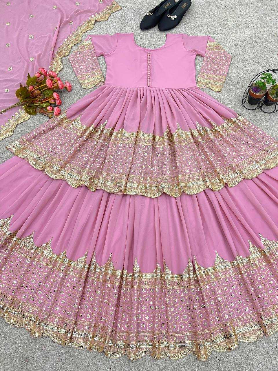 Georgette Embroidered Lehengas Wedding Collections