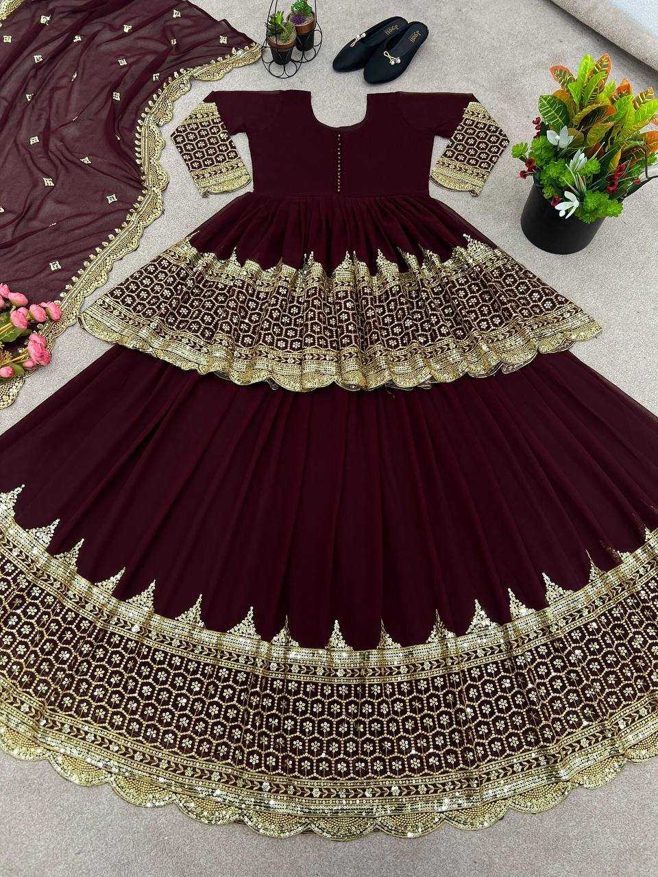 Georgette Embroidered Lehengas Wedding Collections