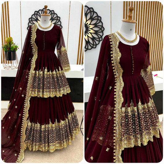 Georgette Embroidered Lehengas Wedding Collections