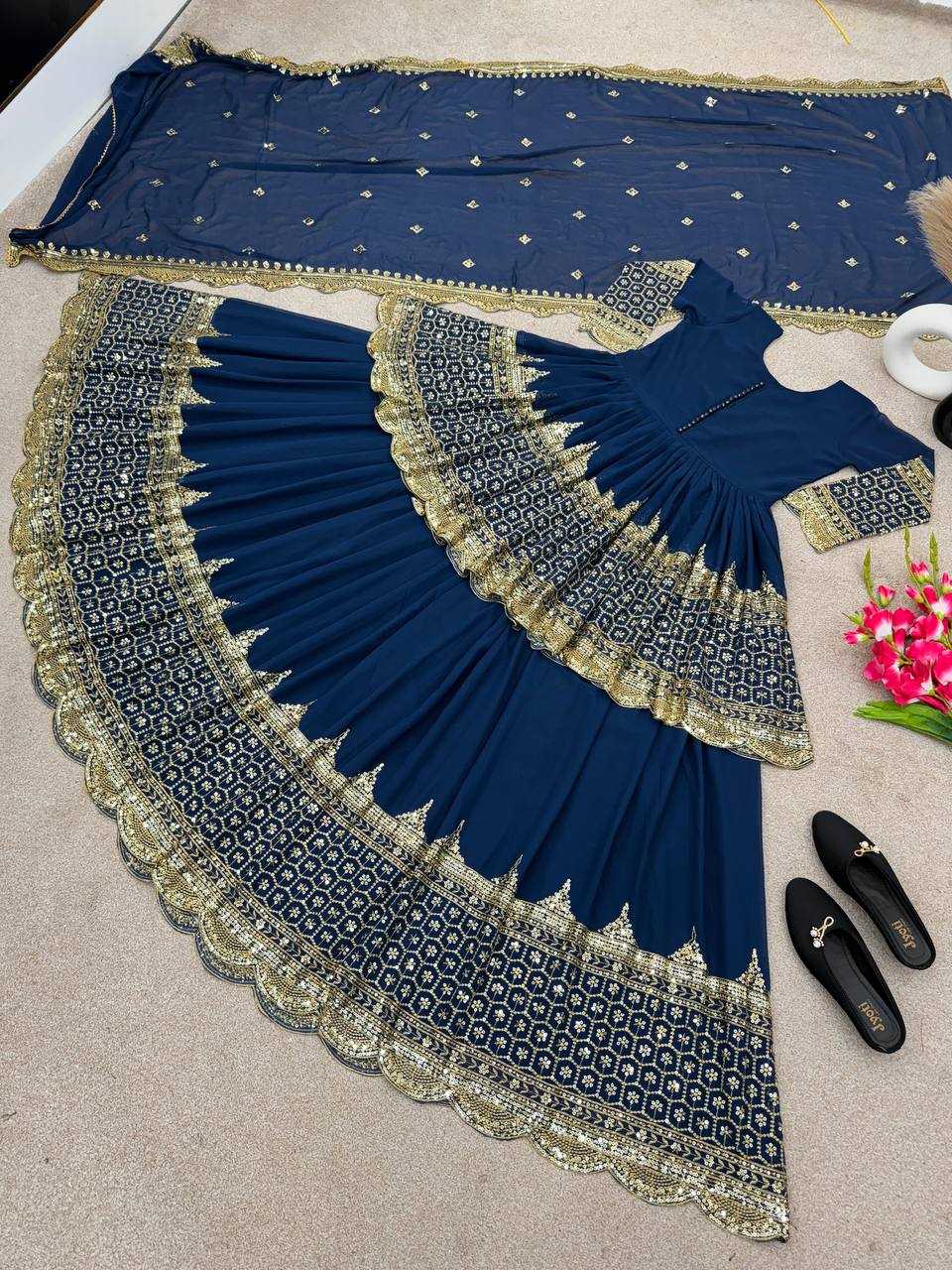 Georgette Embroidered Lehengas Wedding Collections
