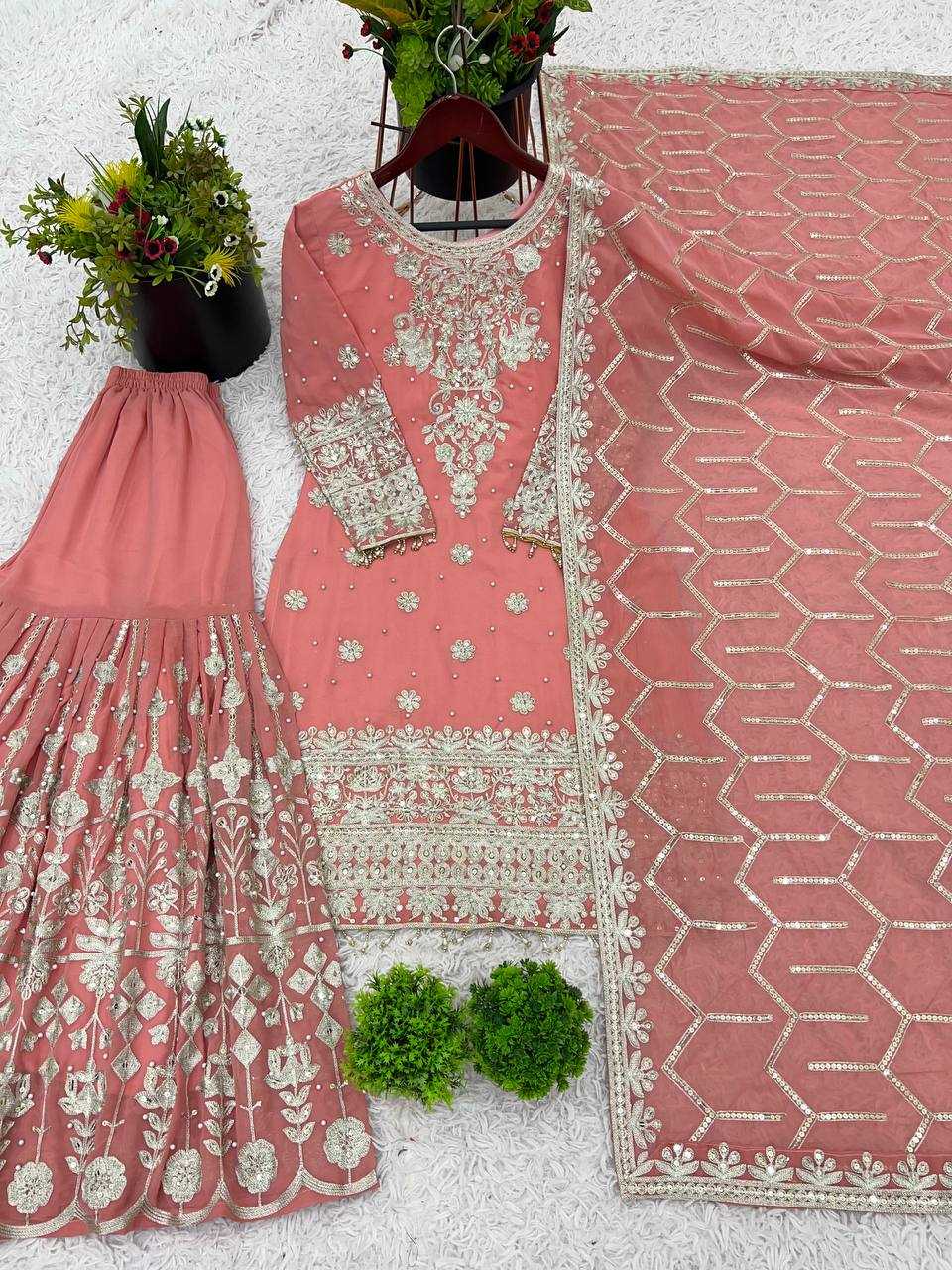 Georgette Wedding Sharara Salwar Suits