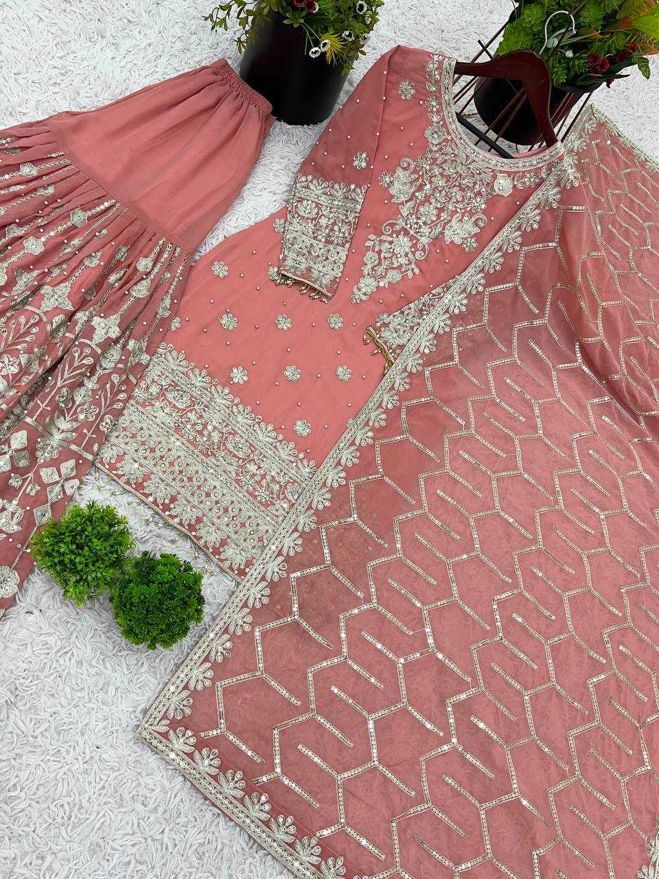 Georgette Wedding Sharara Salwar Suits