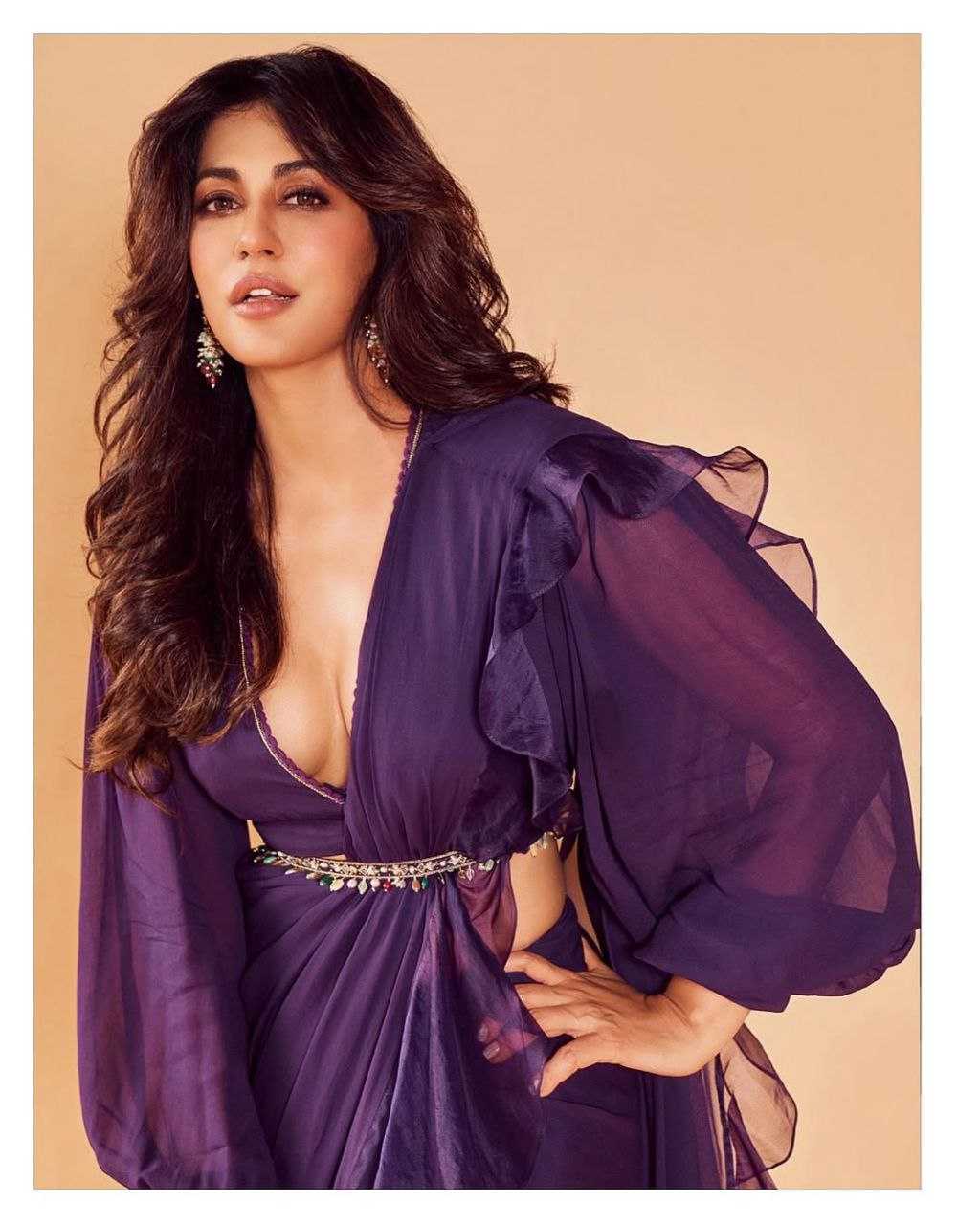 Georgette Ruffle Sarees Bollywood Saree Collections