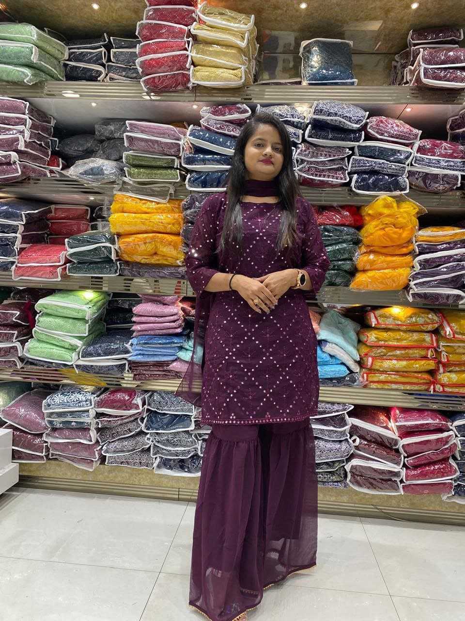 Designer Georgette Sharara Salwar Suit