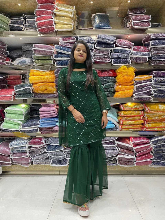 Designer Georgette Sharara Salwar Suit