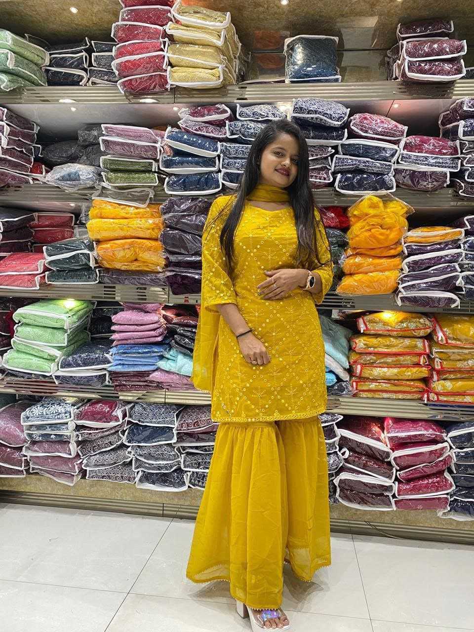 Designer Georgette Sharara Salwar Suit