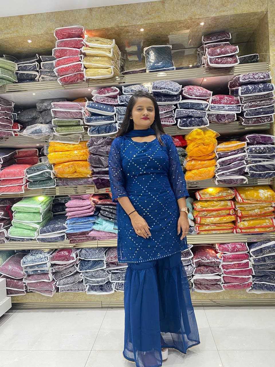 Designer Georgette Sharara Salwar Suit