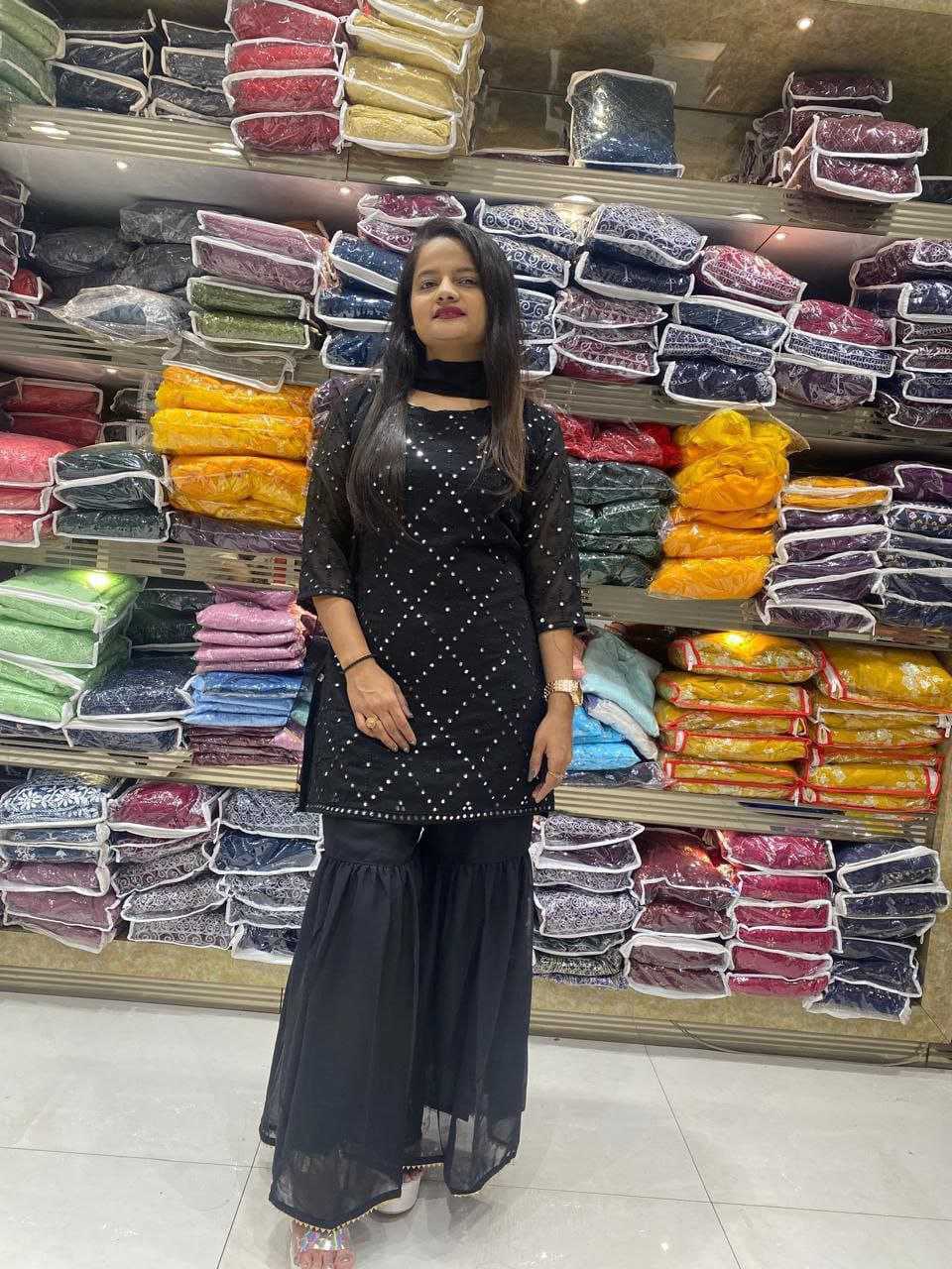Designer Georgette Sharara Salwar Suit