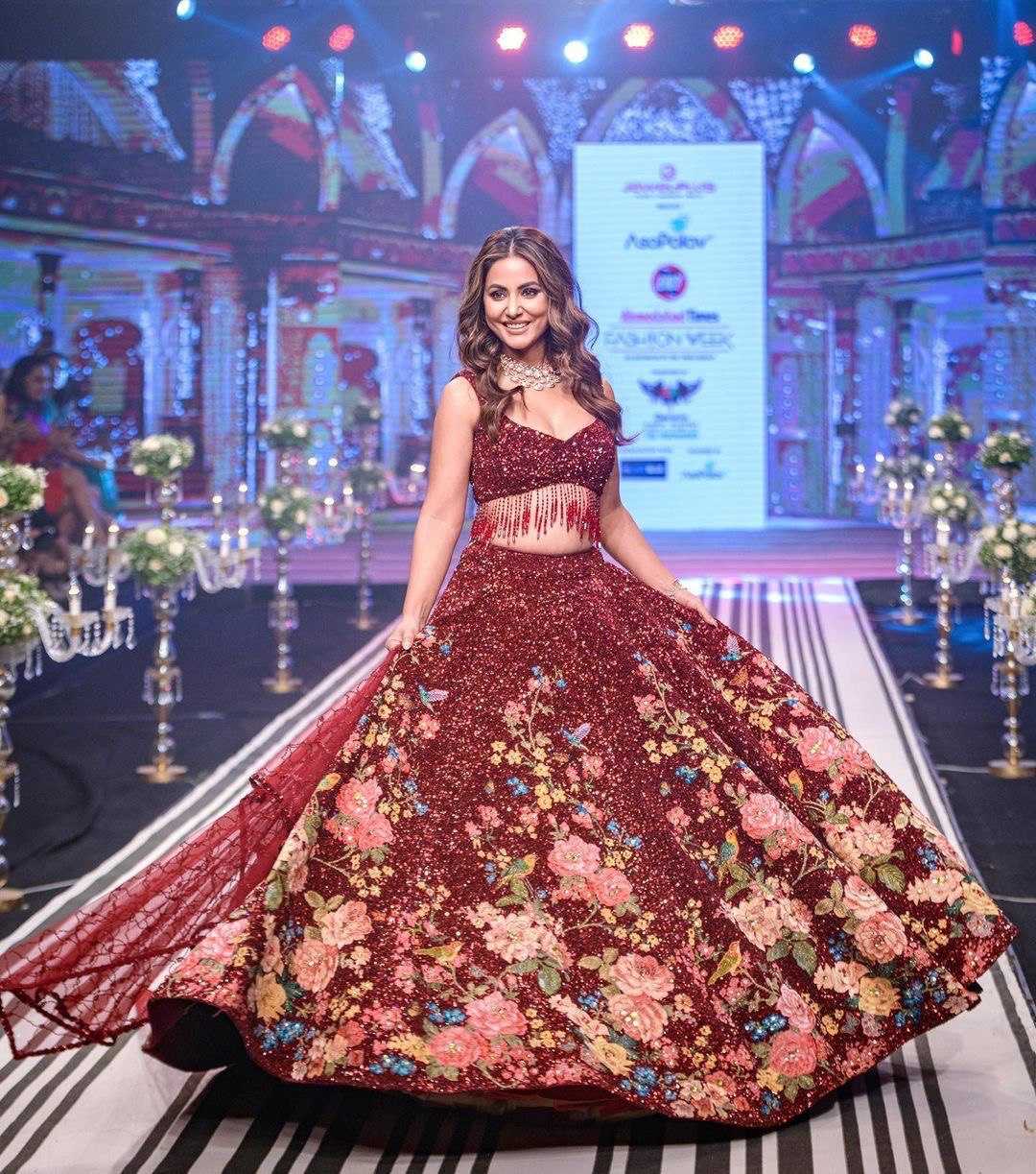 Georgette Bollywood Lehenga HINA KHAN Collection