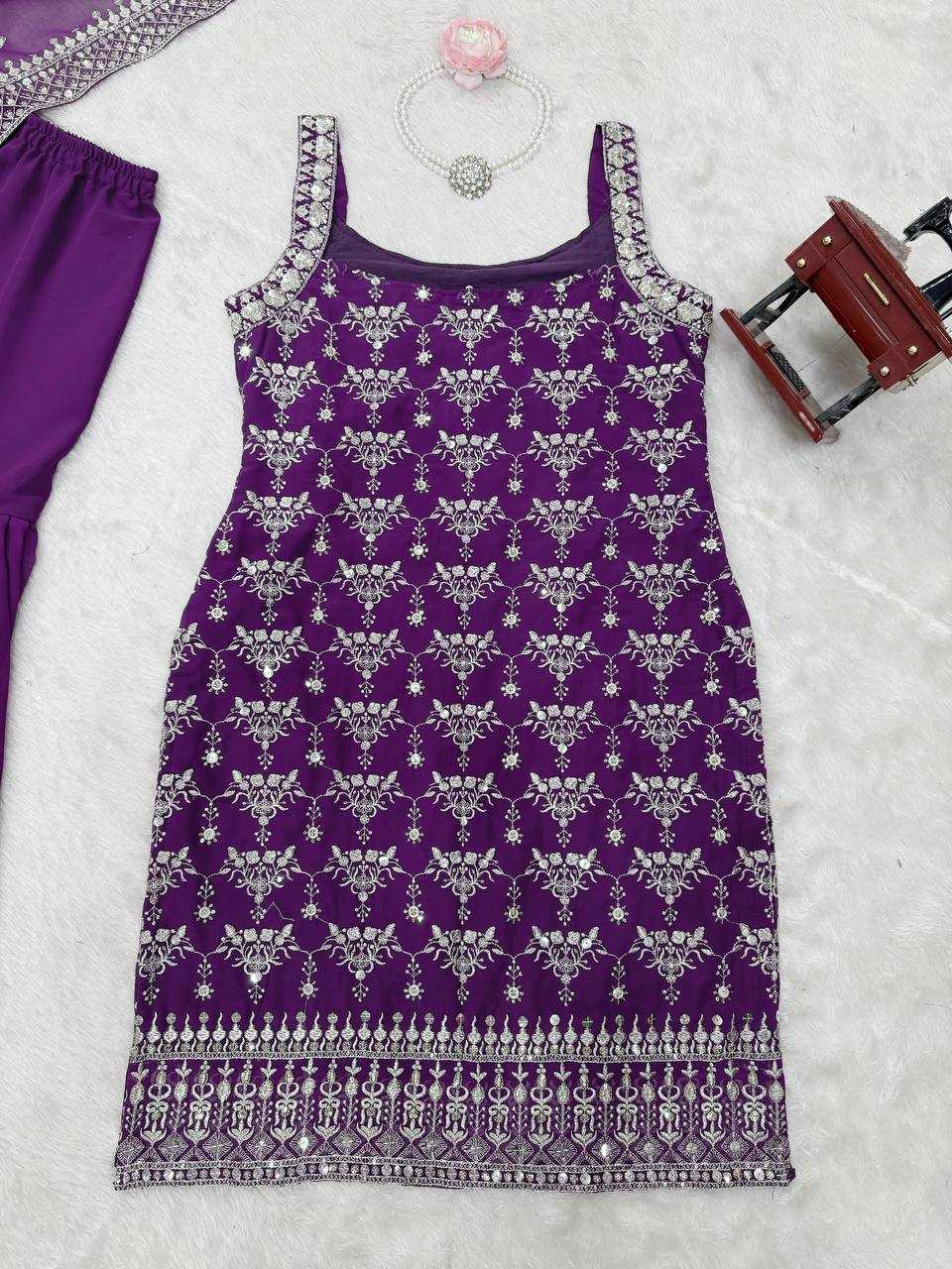 Georgette Embroidery Sharara Salwar Suit