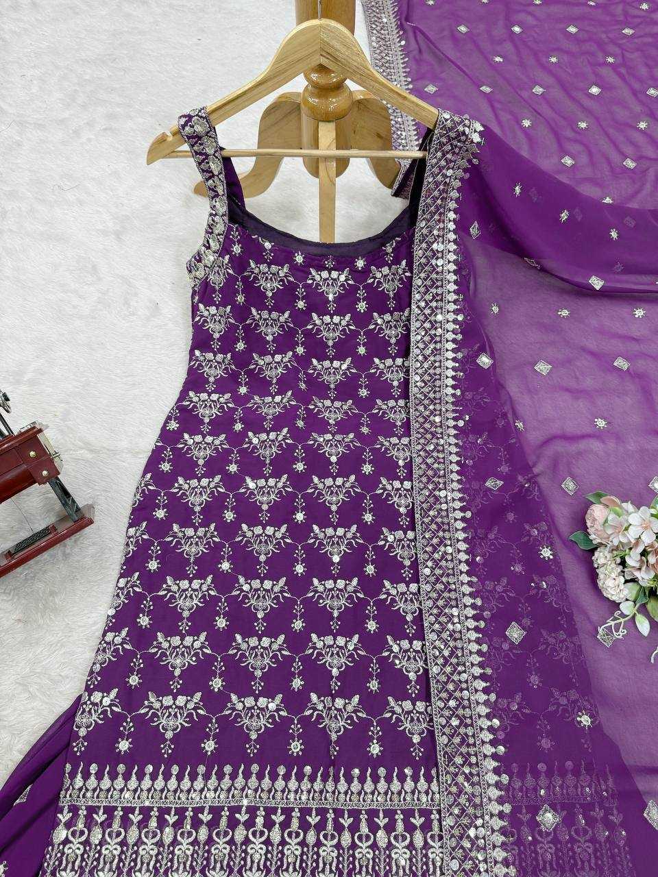 Georgette Embroidery Sharara Salwar Suit