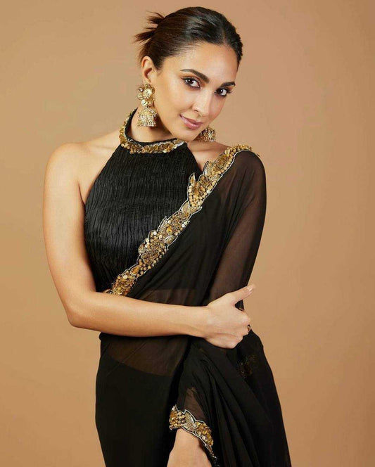 Georgette Kiara Advani Bollywood Sarees Collections