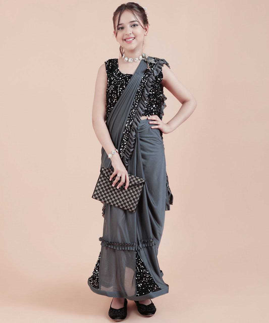 Lycra Kids Wear Saree