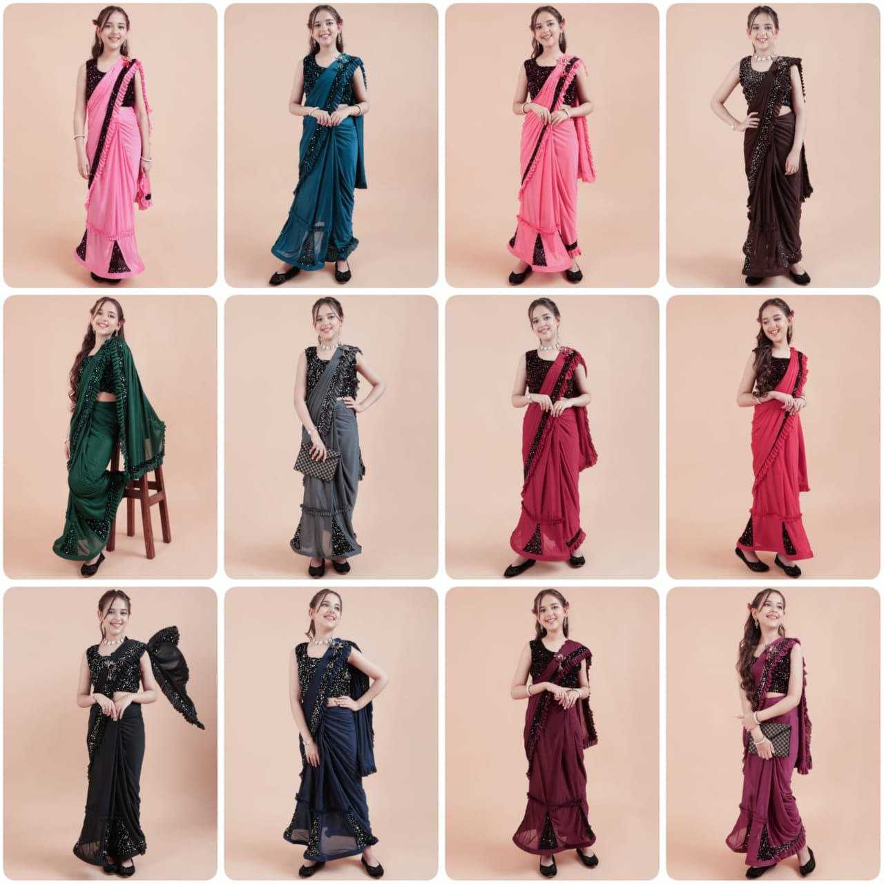 Lycra Kids Wear Saree