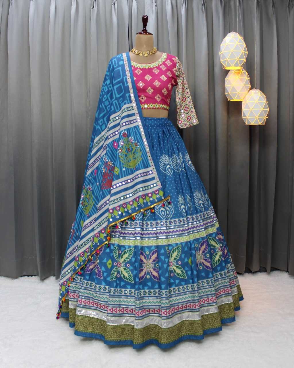 Navratri Chaniya Choli Muslin Cotton Gota Patti Designer Lehenga