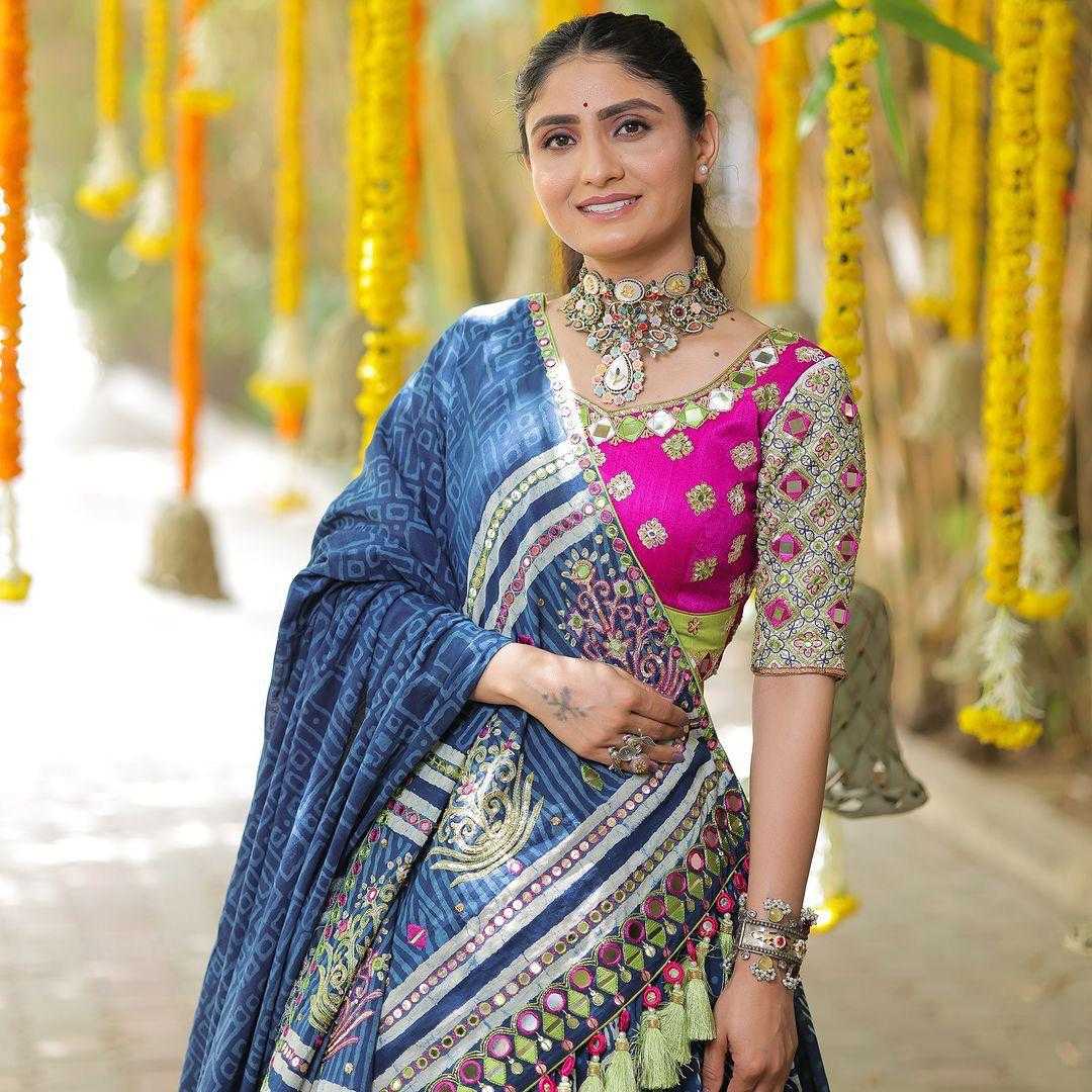 Navratri Chaniya Choli Muslin Cotton Gota Patti Designer Lehenga