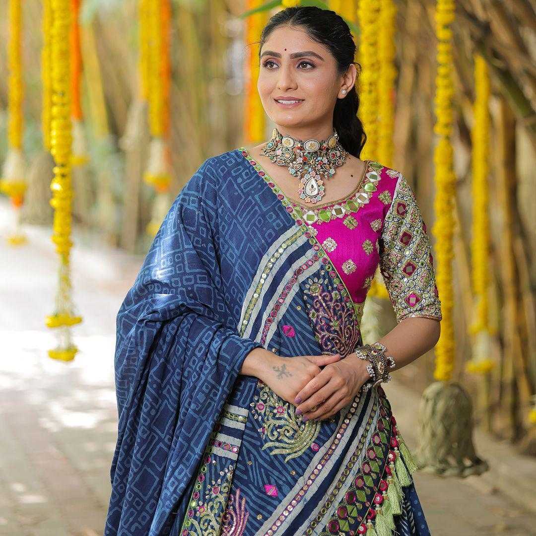 Navratri Chaniya Choli Muslin Cotton Gota Patti Designer Lehenga