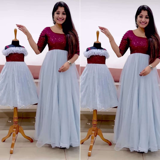 Net Gowns Mother & Daughter Combo