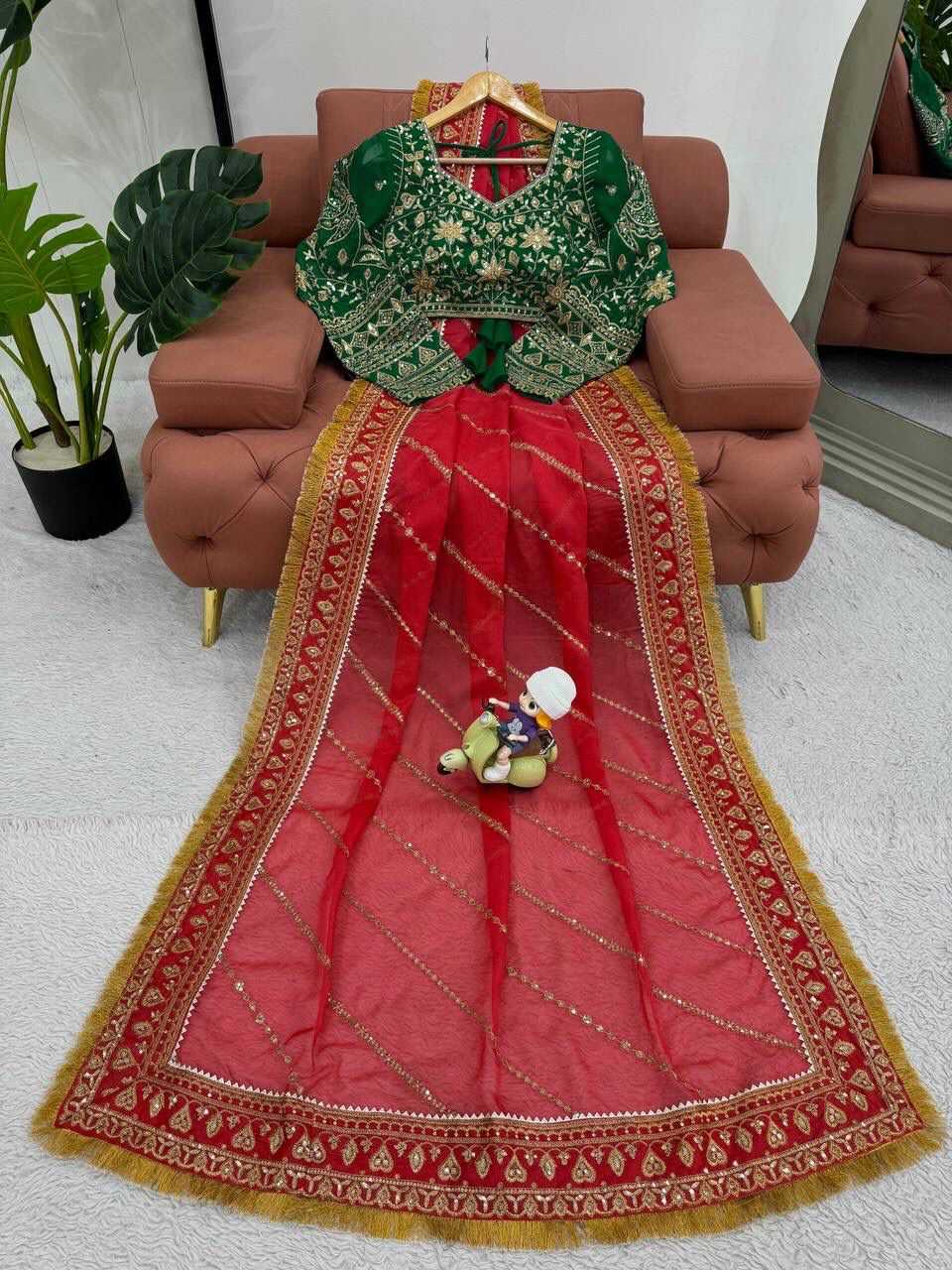 ORGANZA SILK SEQUENCE EMBROIDERED JANHVI KAPOOR Bollywood Saree Collection