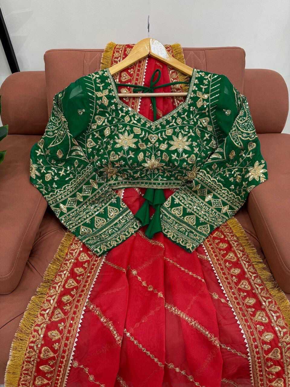 ORGANZA SILK SEQUENCE EMBROIDERED JANHVI KAPOOR Bollywood Saree Collection