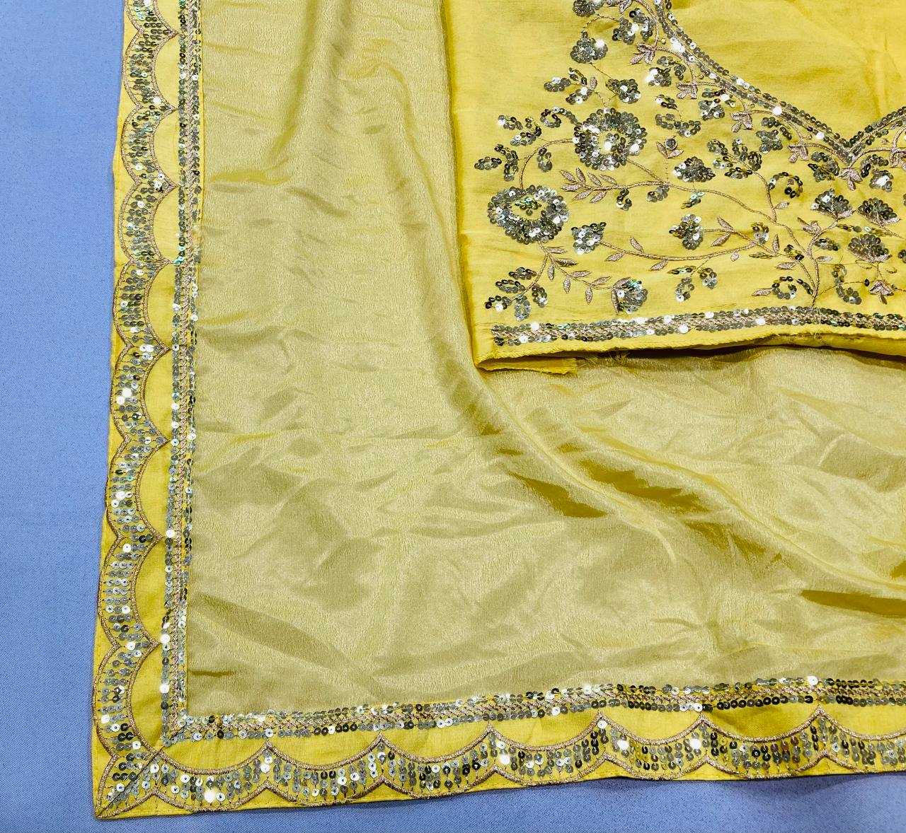 Pure Chiffon Embroidered Fancy Party Wear Jhanvi Kapoor Bollywood Saree Collections