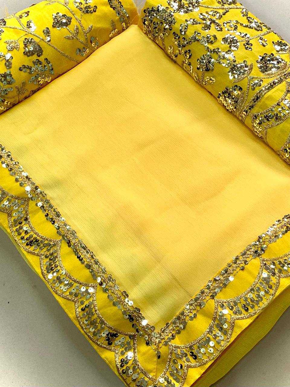 Pure Chiffon Embroidered Fancy Party Wear Jhanvi Kapoor Bollywood Saree Collections