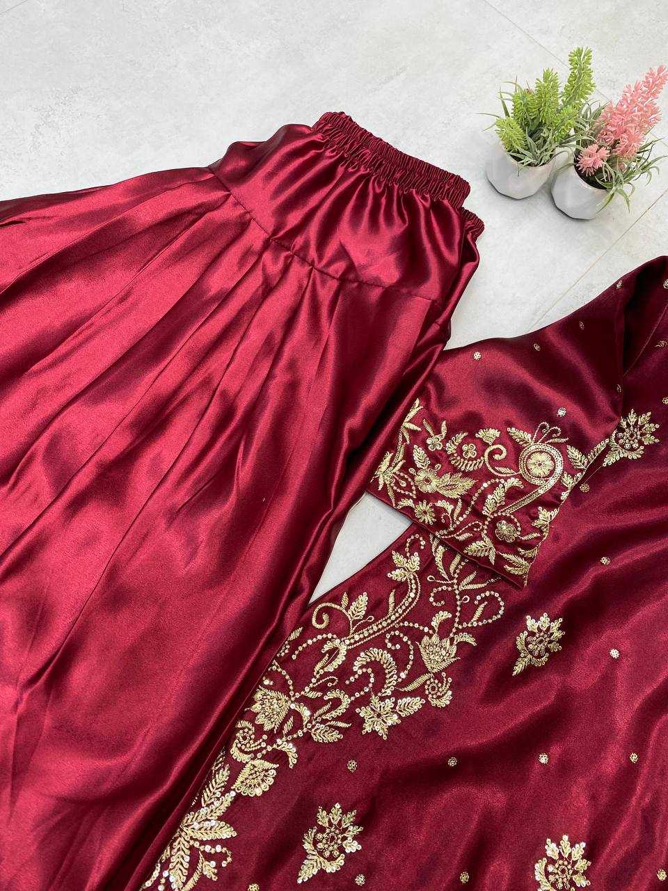 Satin Embroidery Suits