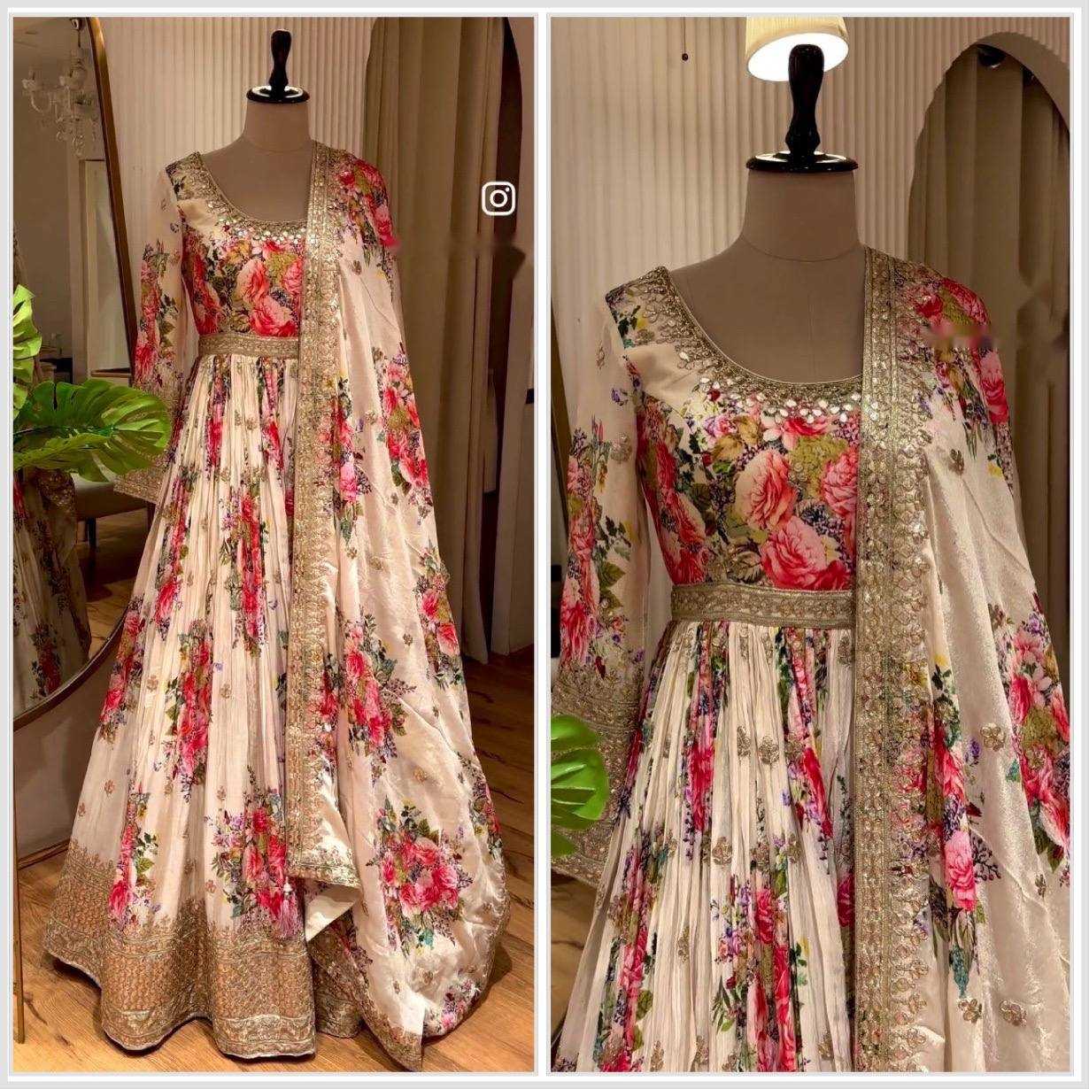 Satin Silk Sequin Gown