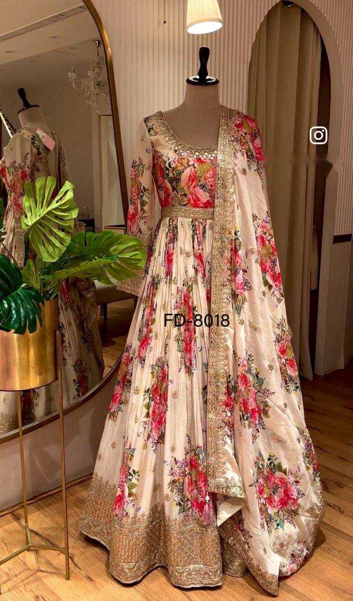 Satin Silk Sequin Gown