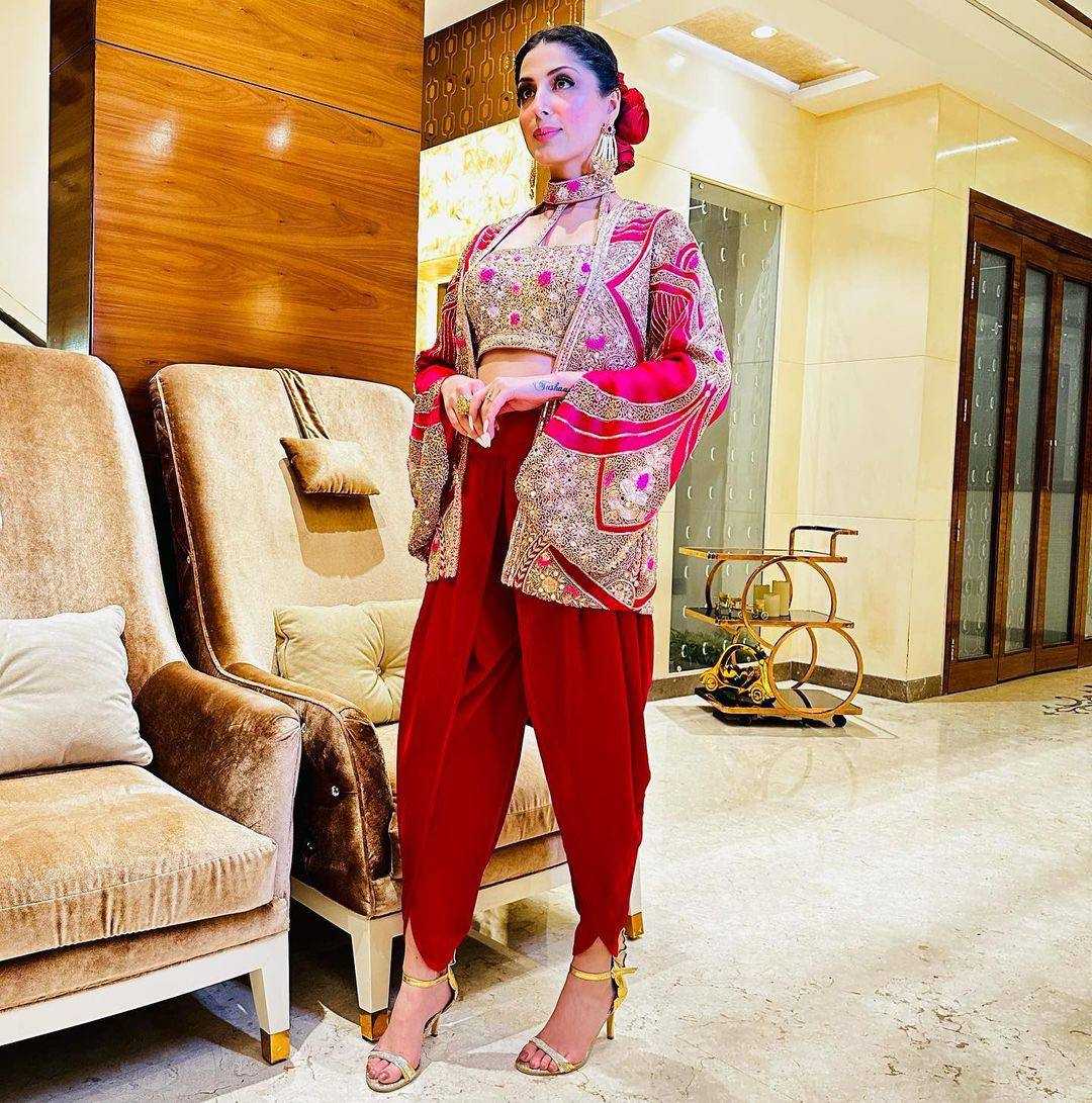SATIN SILK EMBROIDERY PAITIALA PARTY WEAR DHOTI SALWAR SUIT