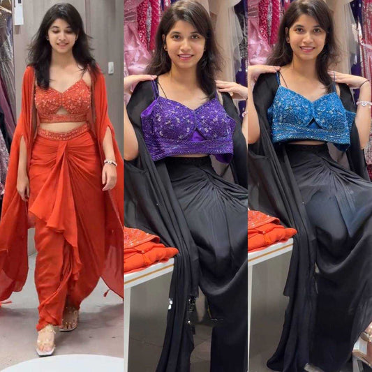 Party Wear Satin Silk Indo Western Dresses