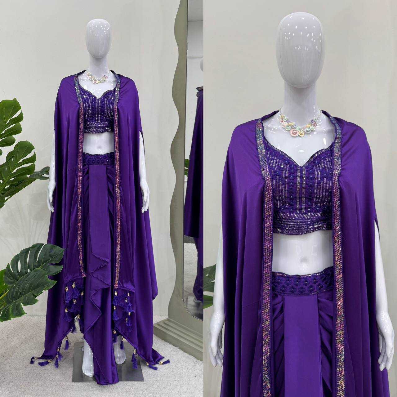 Party Wear Satin Silk Indo Western Dresses