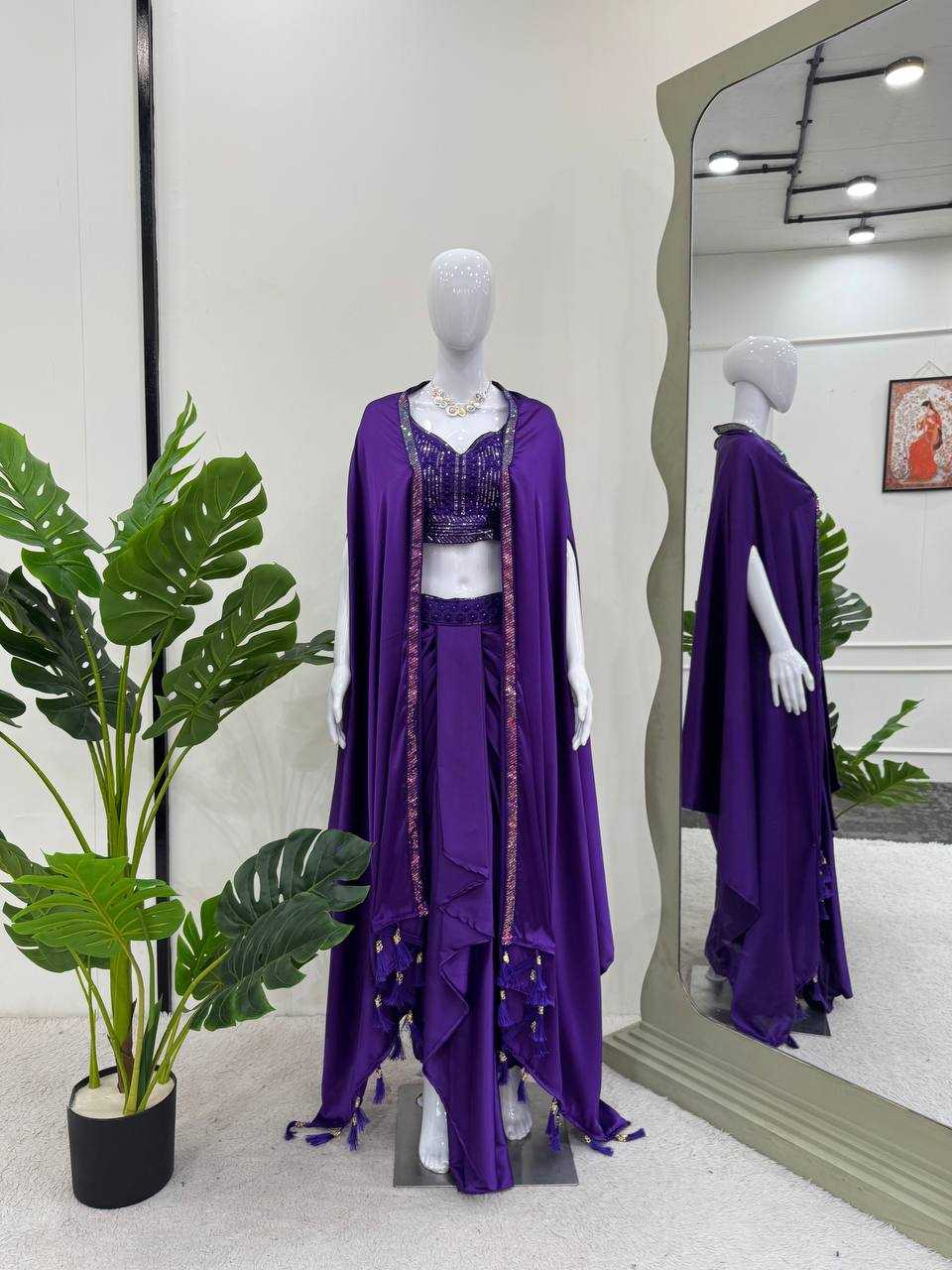Party Wear Satin Silk Indo Western Dresses