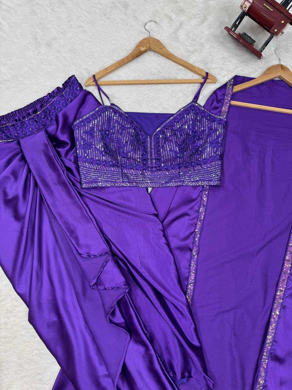 Party Wear Satin Silk Indo Western Dresses