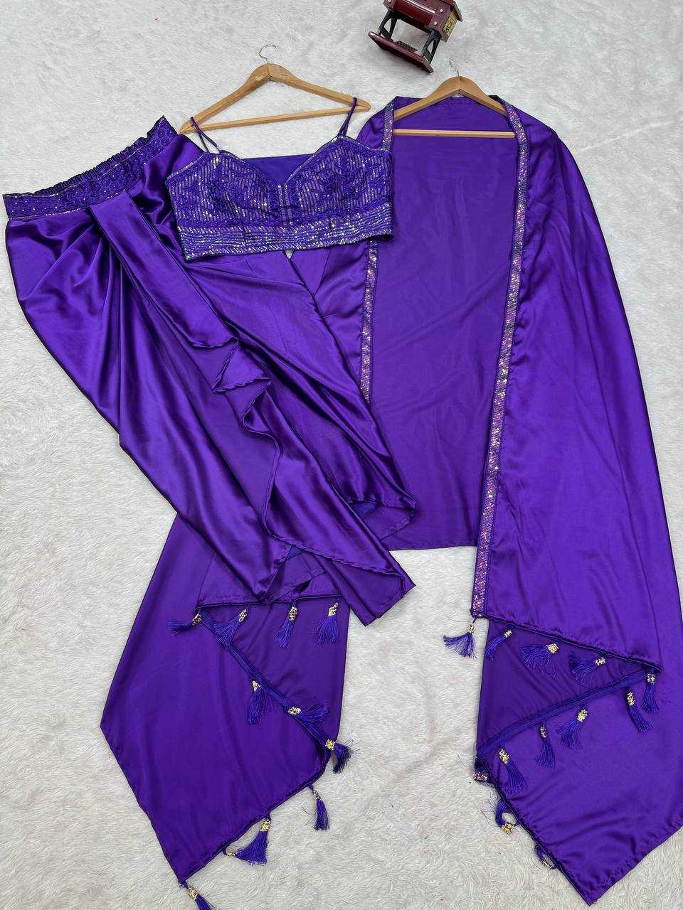 Party Wear Satin Silk Indo Western Dresses