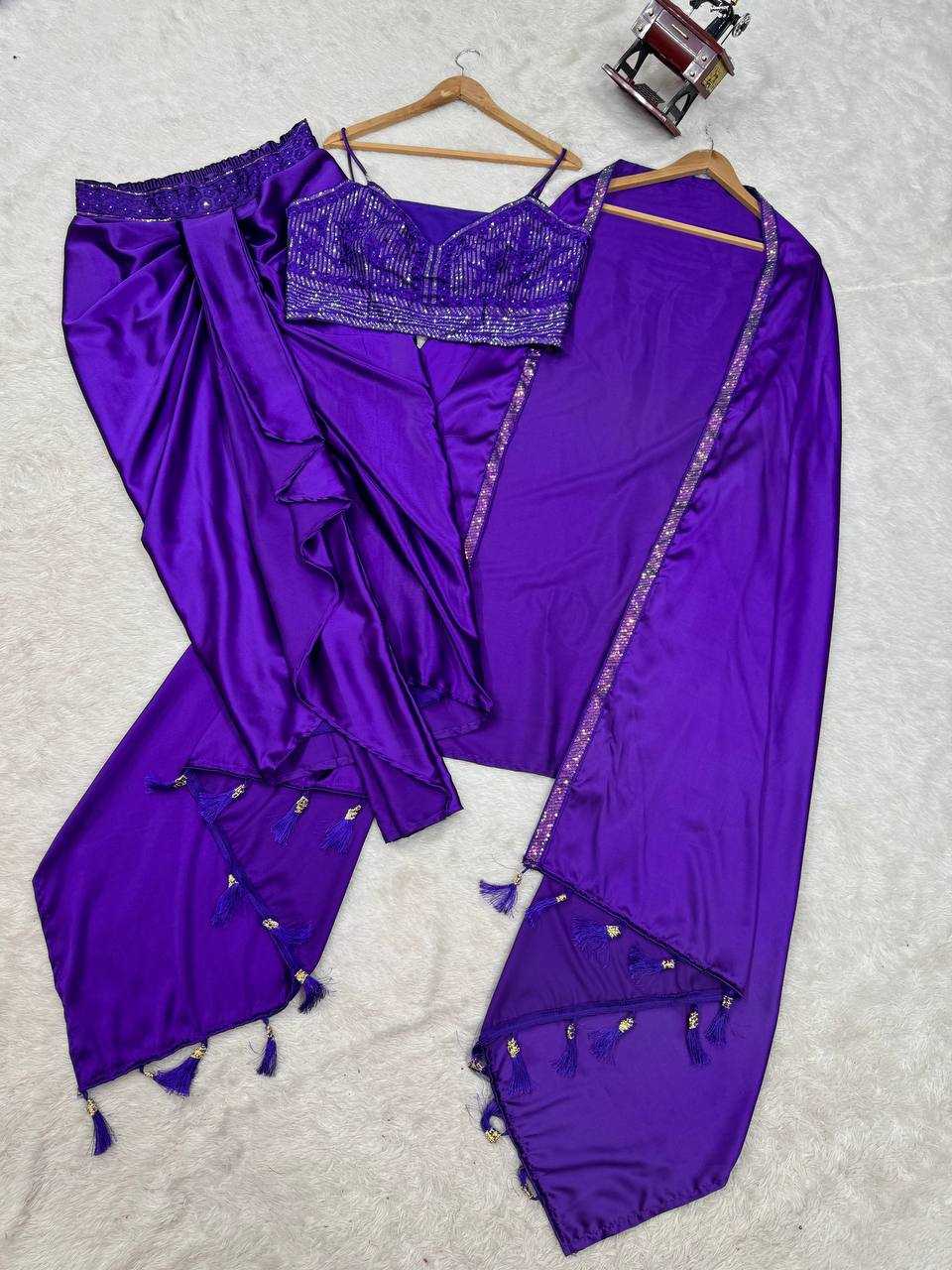 Party Wear Satin Silk Indo Western Dresses