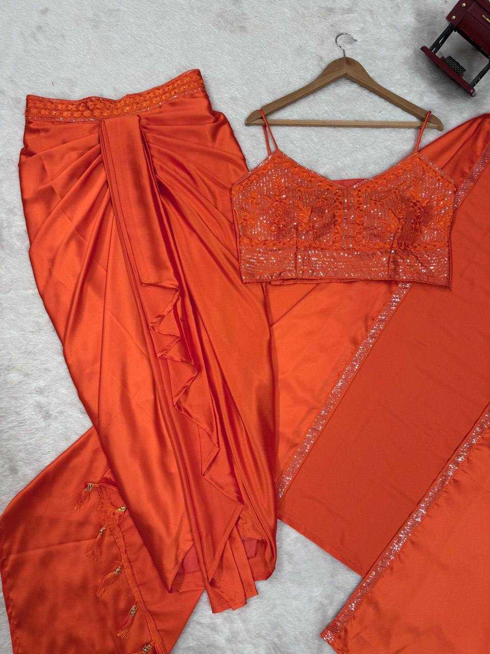 Party Wear Satin Silk Indo Western Dresses