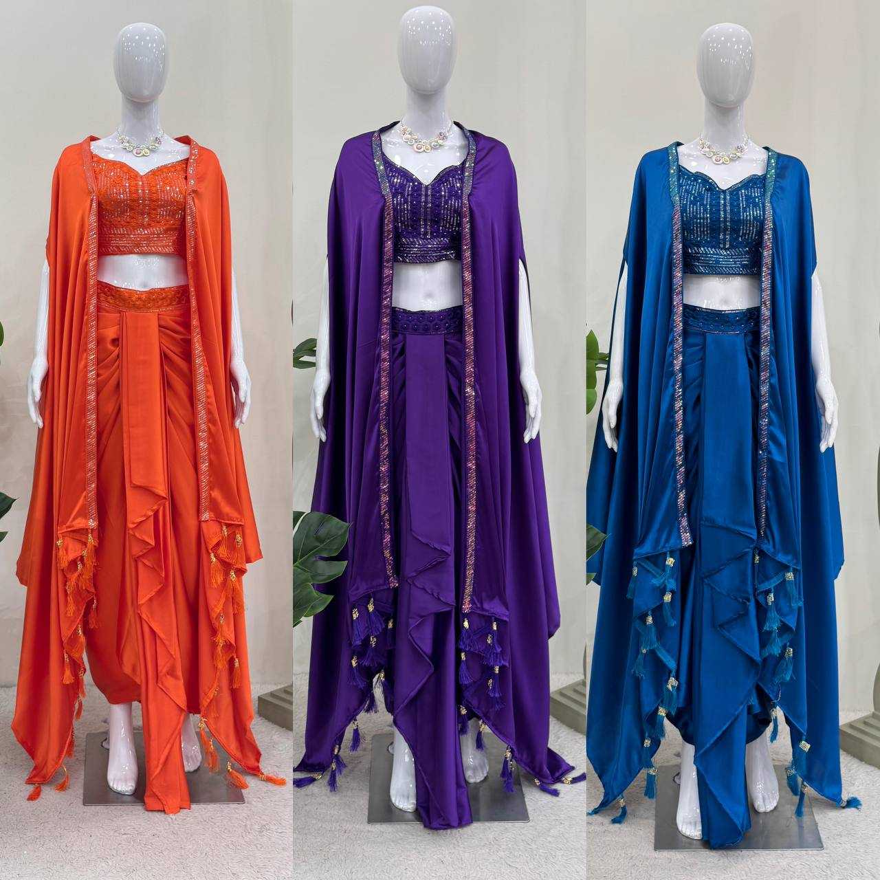 Party Wear Satin Silk Indo Western Dresses