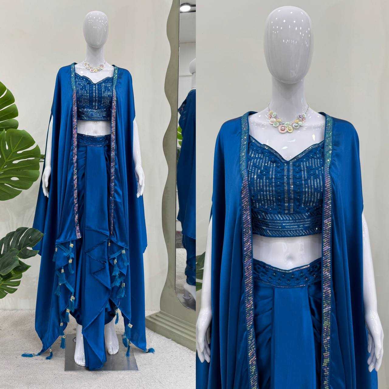Party Wear Satin Silk Indo Western Dresses