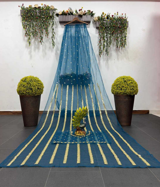 SOFT NET SEQUENCE FANCY DESIGNER SAREE