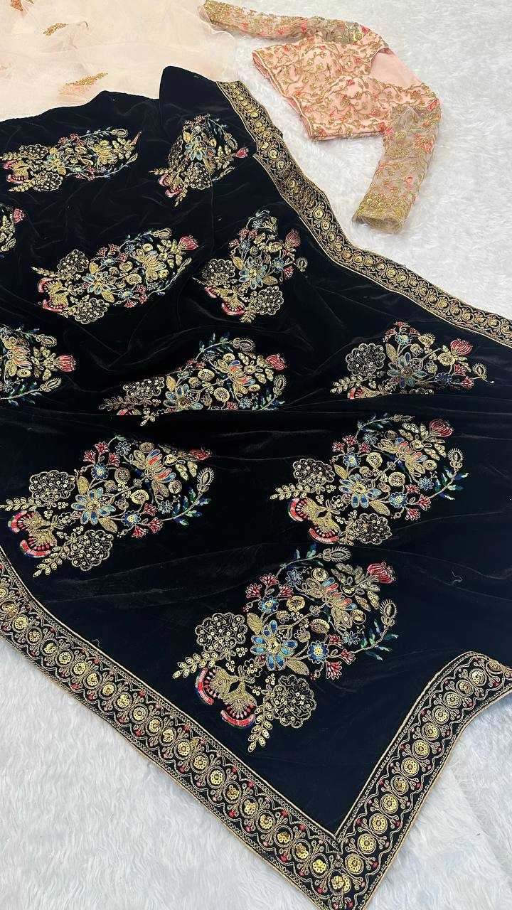 Velvet Sequin Saree