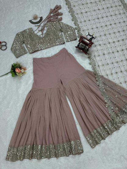FAUX GEORGETTE SHARARA SUITS