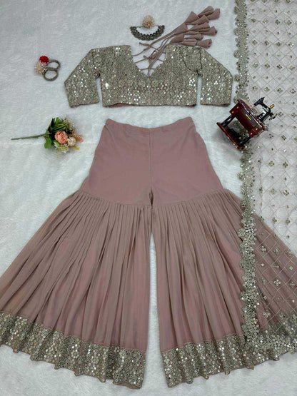 FAUX GEORGETTE SHARARA SUITS