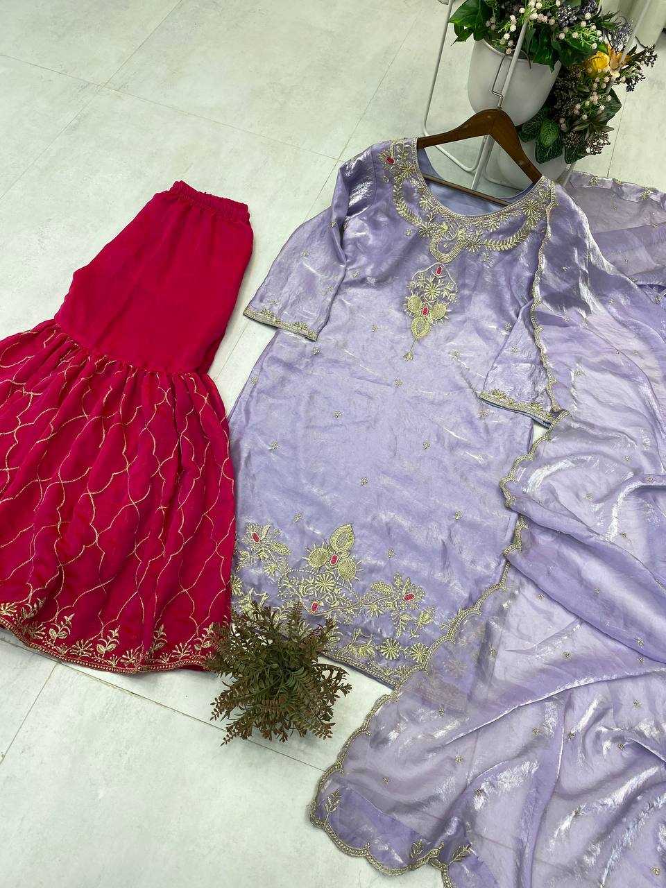 Embroidered Sharara Suit